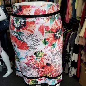Randy Kemper multi color midi skirt sz 14